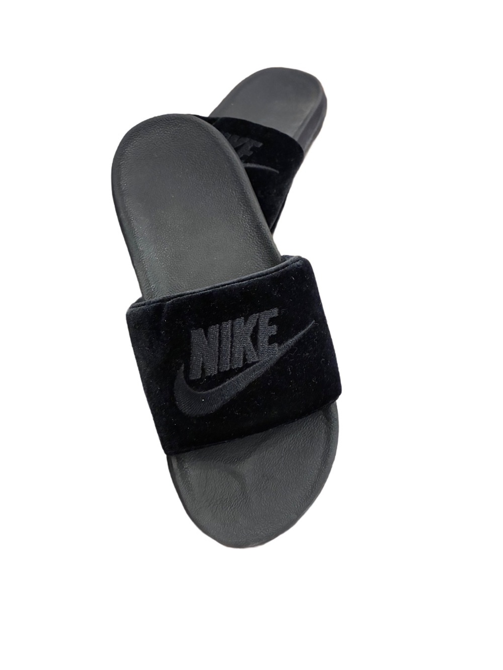 Nike Offcourt SE Slides in Black Velour Size 7